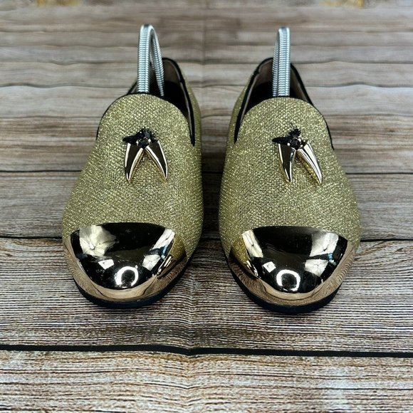 ELANROMAN CapToe Dress Shoes Men Size 7 Slip On Tasseled Loafers - Gold - Picture 5 of 9